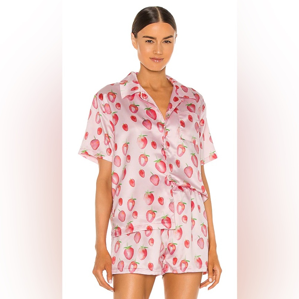 Juicy Couture Strawberry Print Satin Pajama Short Set